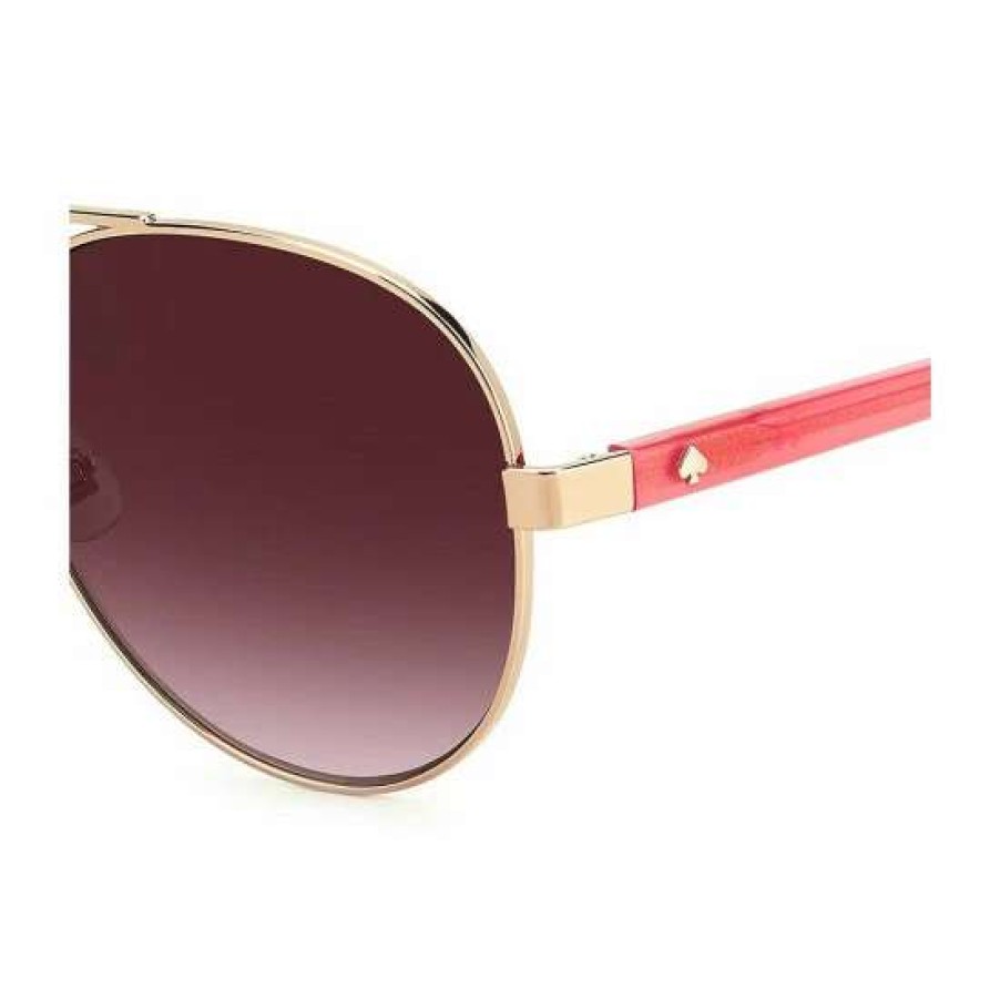 Accessories * | Outlet Kate Spade New York Women'S Averie Aviator Sunglasses Red Gold