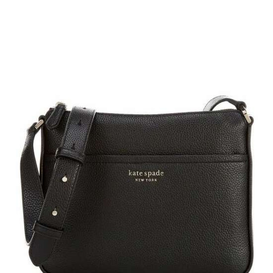 Handbags * | Budget Kate Spade New York Run Around Pebble Leather Medium Crossbody Bag Black