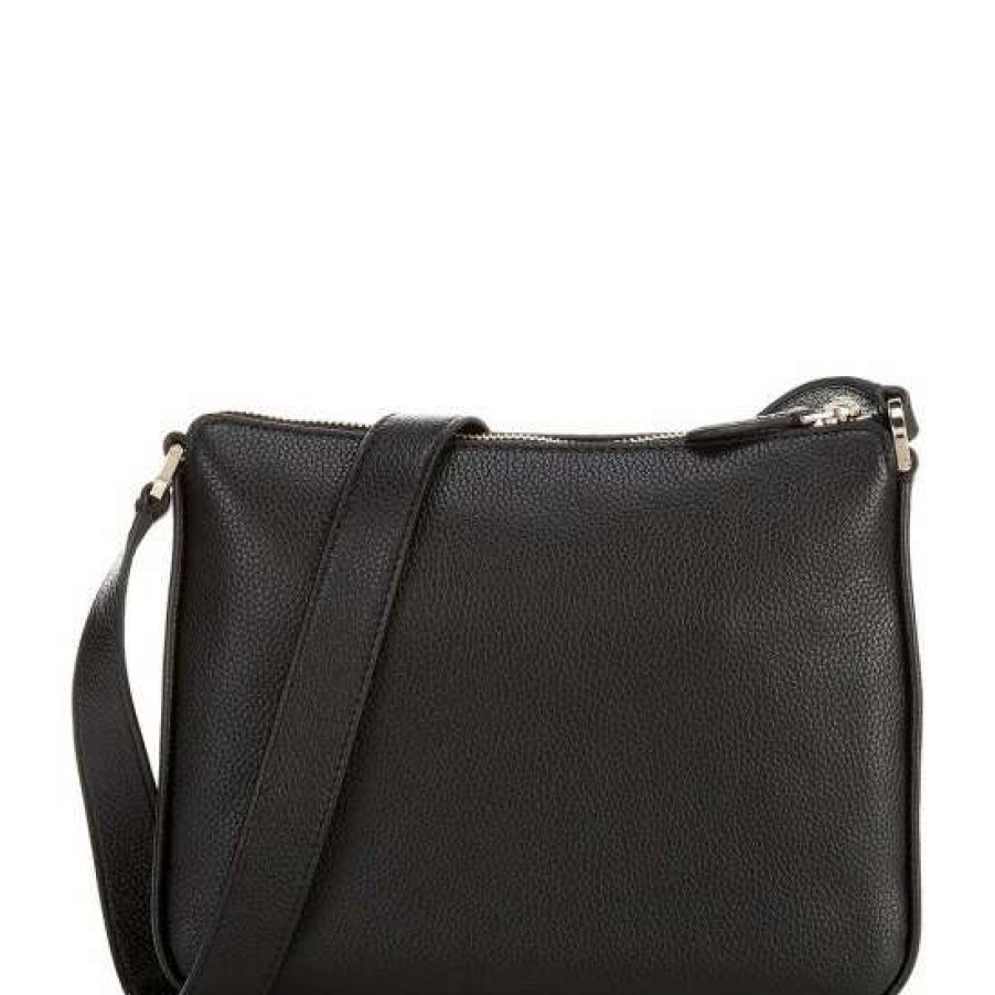 Handbags * | Budget Kate Spade New York Run Around Pebble Leather Medium Crossbody Bag Black