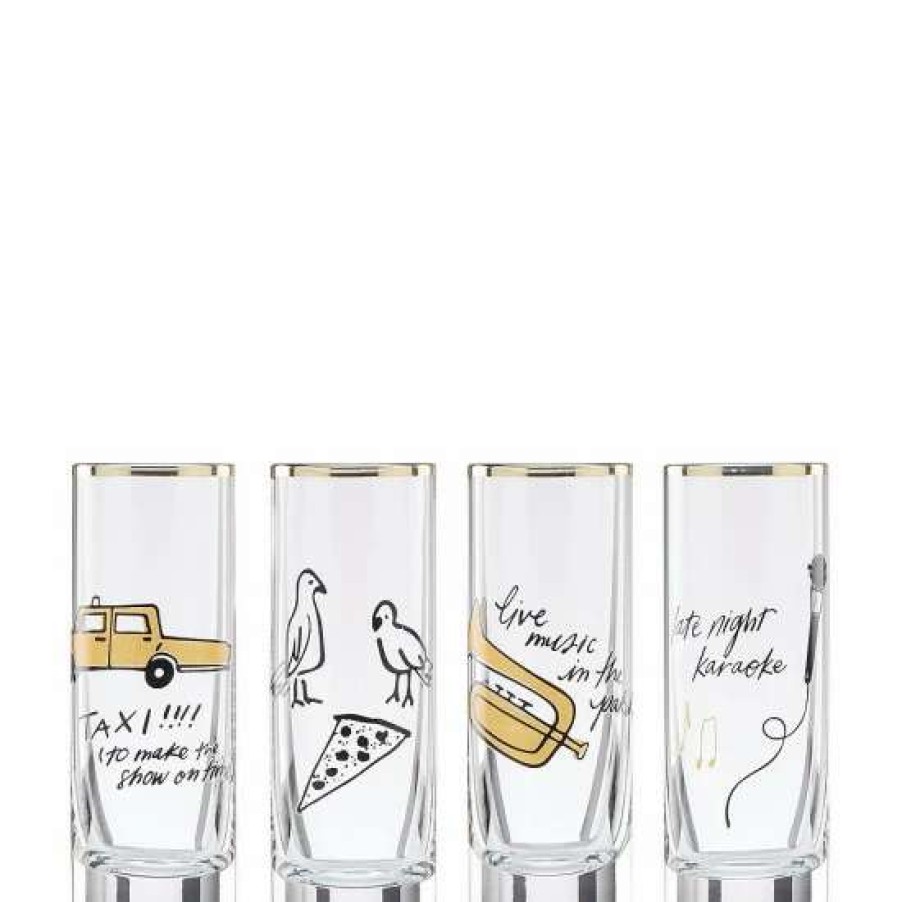 Home * | Deals Kate Spade New York Good Times In A New York Minute Man Shot Glasses, Set Of 4 No Color