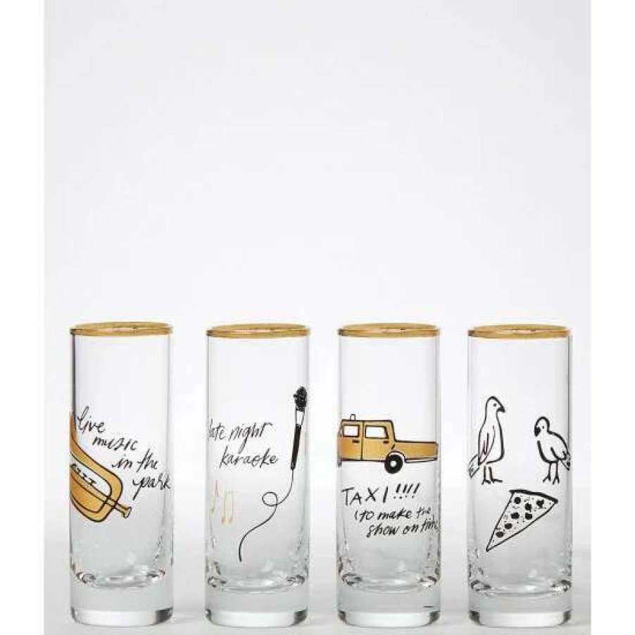 Home * | Deals Kate Spade New York Good Times In A New York Minute Man Shot Glasses, Set Of 4 No Color