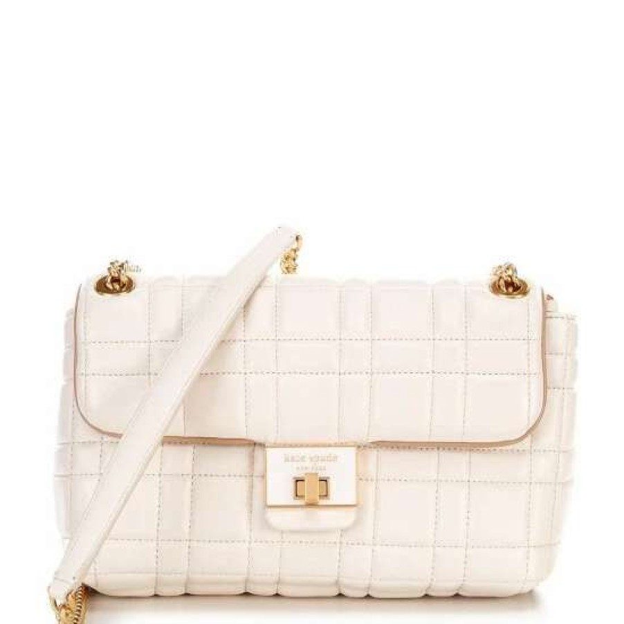 Handbags * | Wholesale Kate Spade New York Evelyn Quilted Leather Medium Convertible Shoulder Bag Ivory