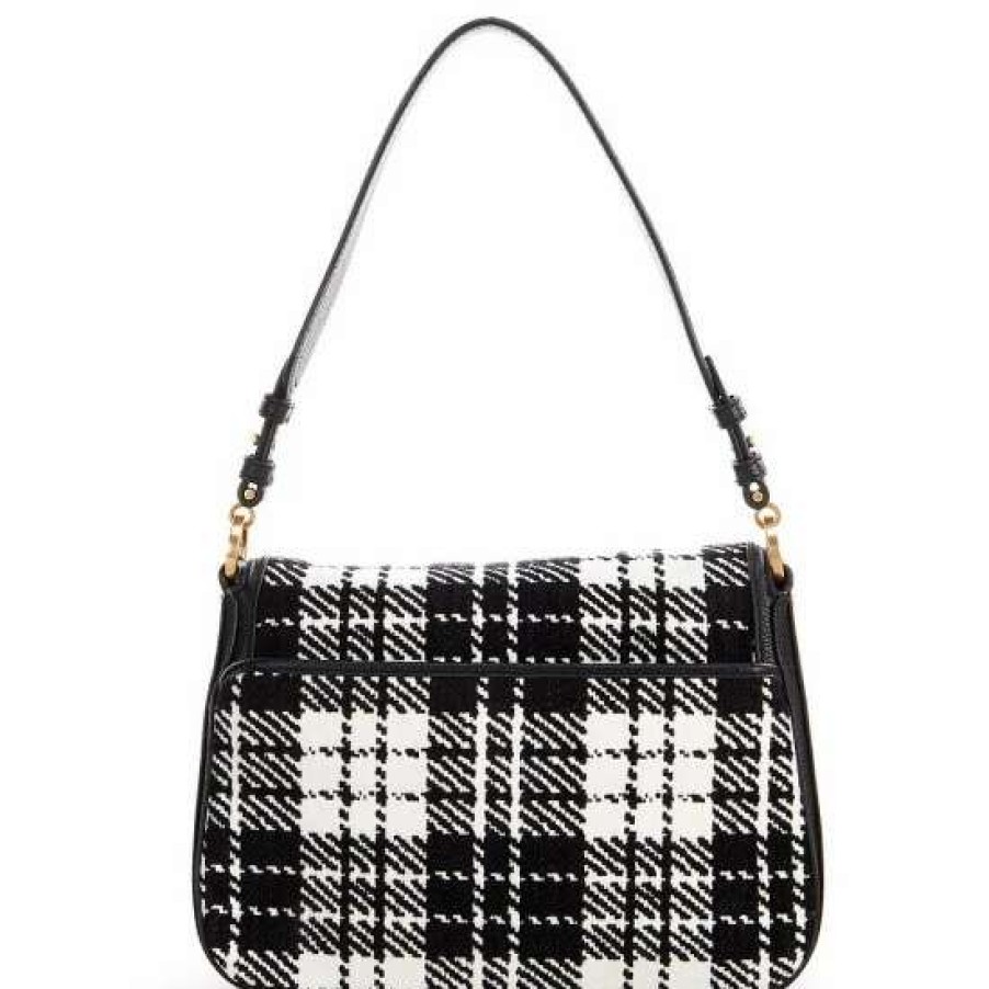 Handbags * | Best Sale Kate Spade New York Hudson Posh Plaid Convertible Shoulder Bag Black Multi