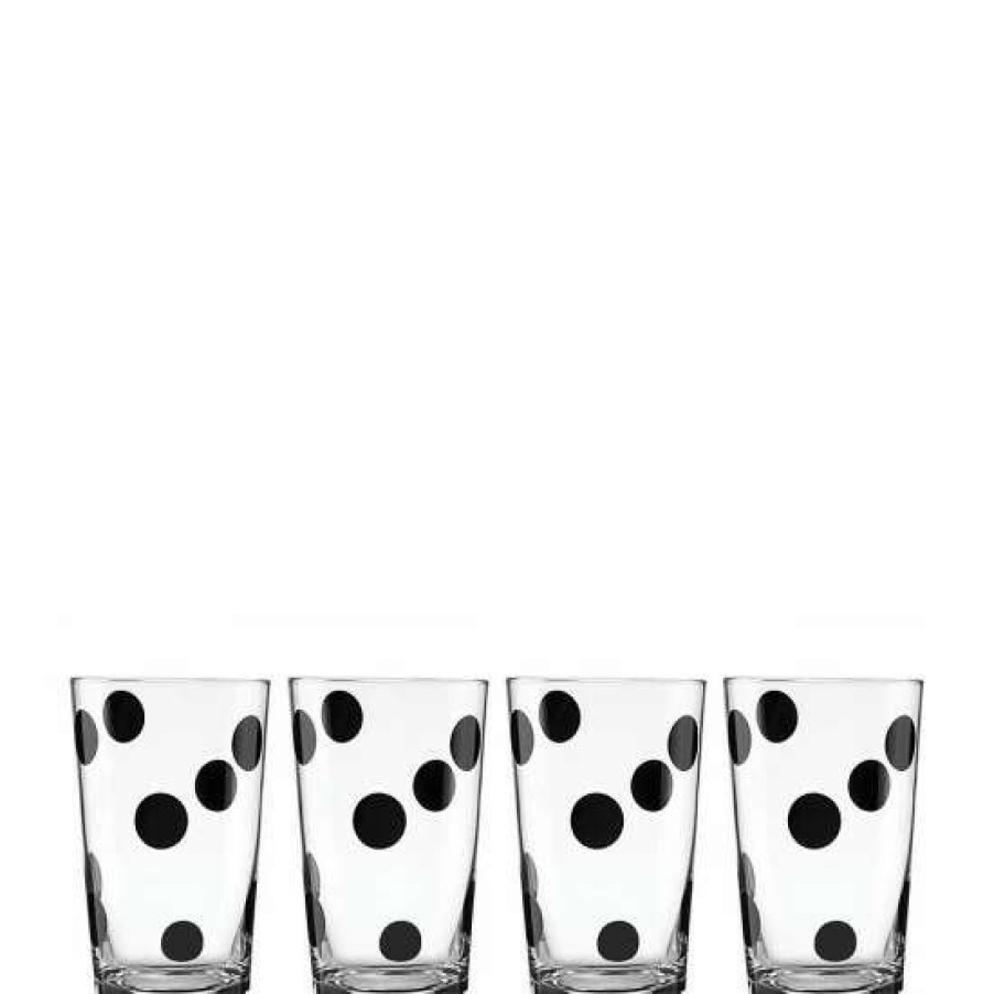 Home * | Deals Kate Spade New York All In Good Taste Deco Dot All-Purpose Glasses Set Of 4 Clear