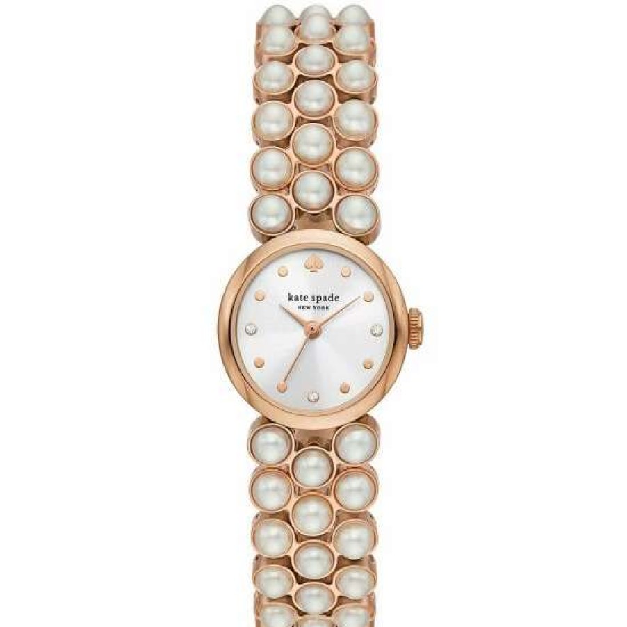 Accessories * | Coupon Kate Spade New York Monroe Pearl Three-Hand Tone Stainless Steel Watch Rose Gold