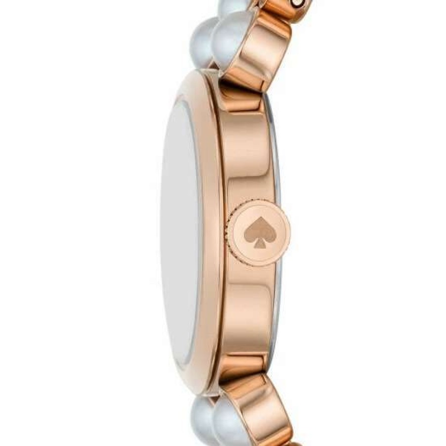 Accessories * | Coupon Kate Spade New York Monroe Pearl Three-Hand Tone Stainless Steel Watch Rose Gold