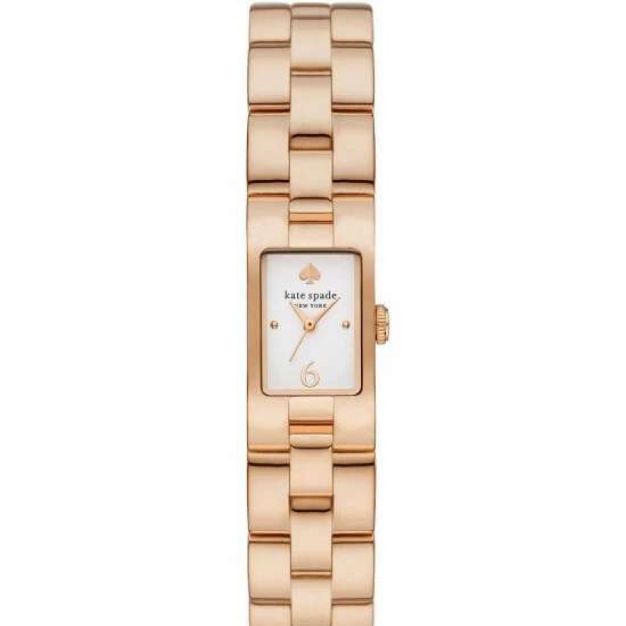 Accessories * | Top 10 Kate Spade New York Brookville Three-Hand Tone Stainless Steel Bracelet Watch Rose Gold