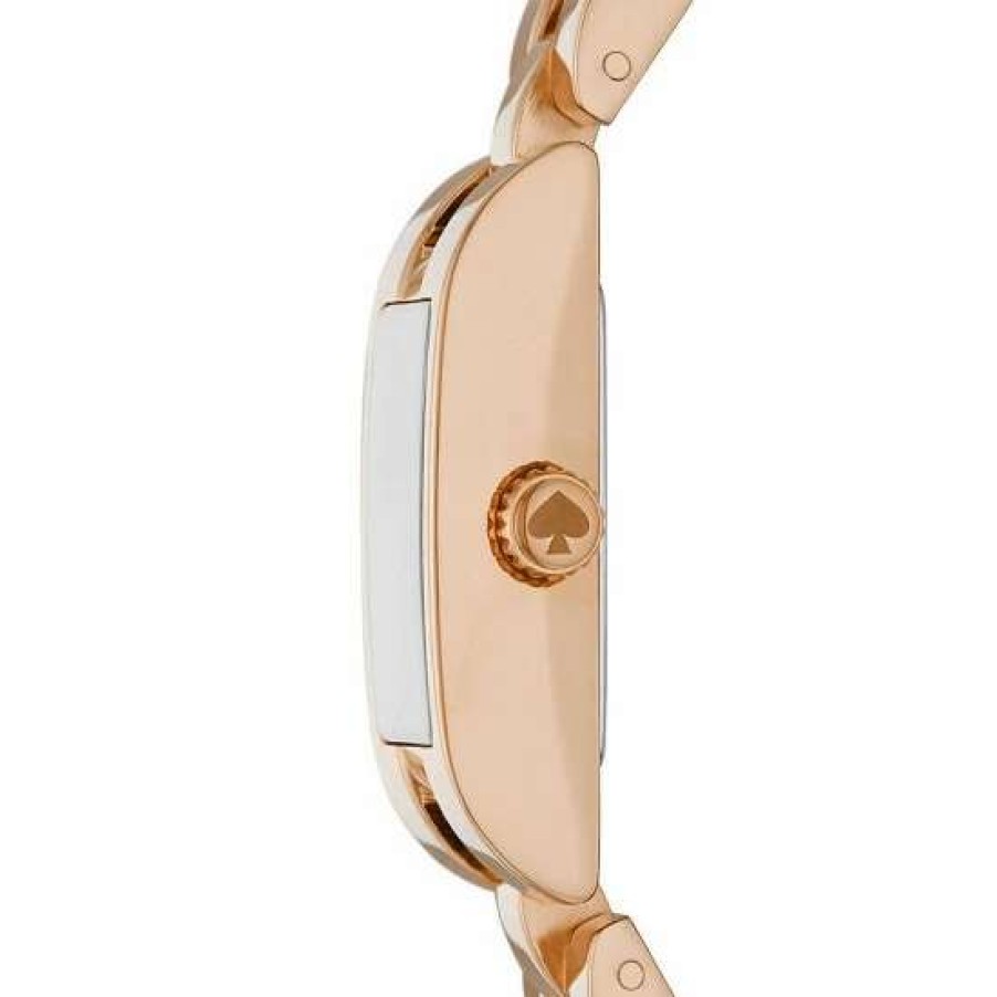 Accessories * | Top 10 Kate Spade New York Brookville Three-Hand Tone Stainless Steel Bracelet Watch Rose Gold