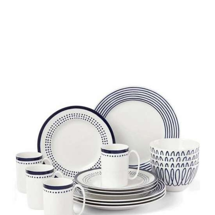 Home * | Top 10 Kate Spade New York Charlotte Street East 16-Piece Dinnerware Set