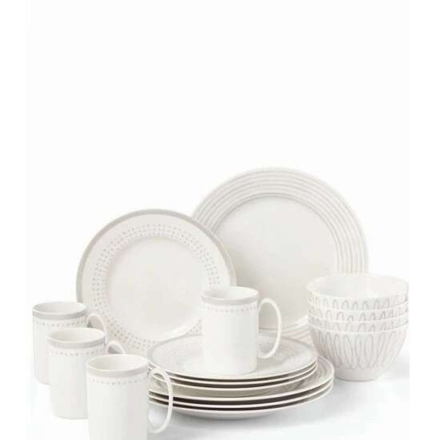 Home * | Top 10 Kate Spade New York Charlotte Street East 16-Piece Dinnerware Set