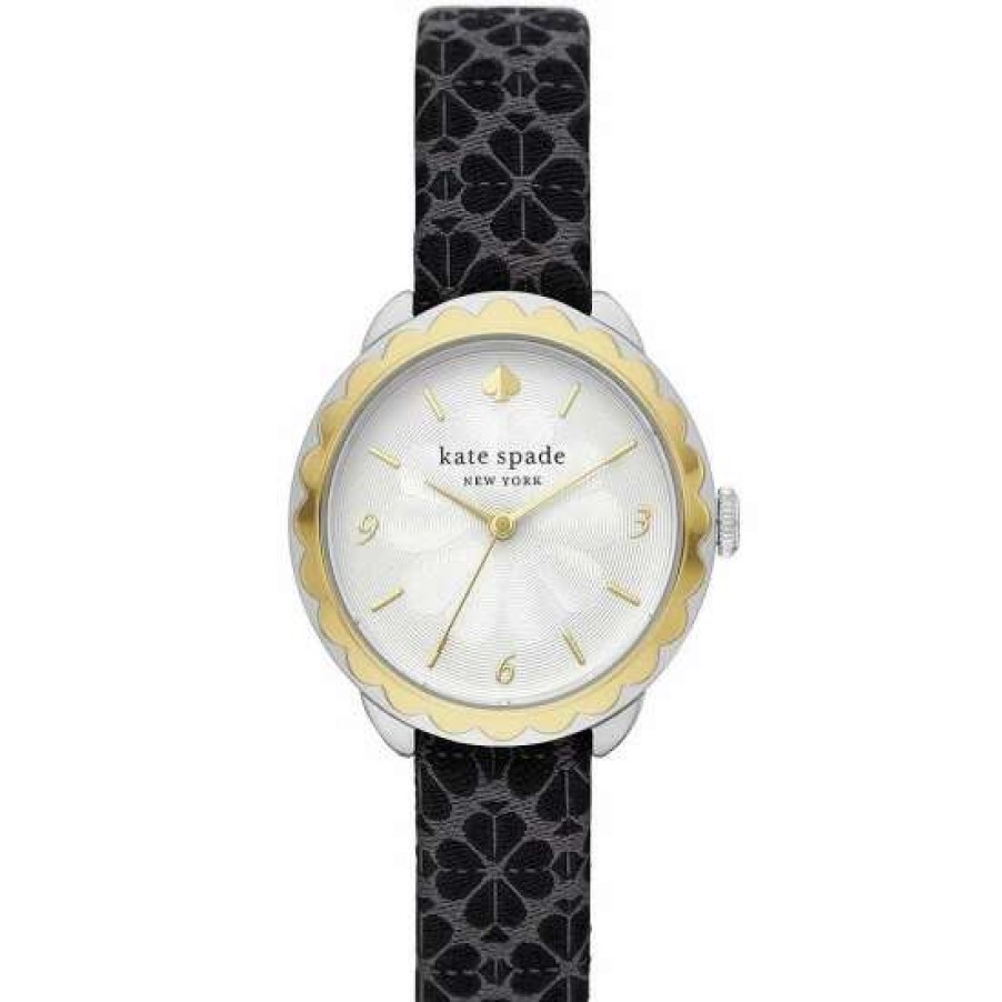 Accessories * | New Kate Spade New York Women'S Morningside Three-Hand Jacquard Fabric Strap Watch Black