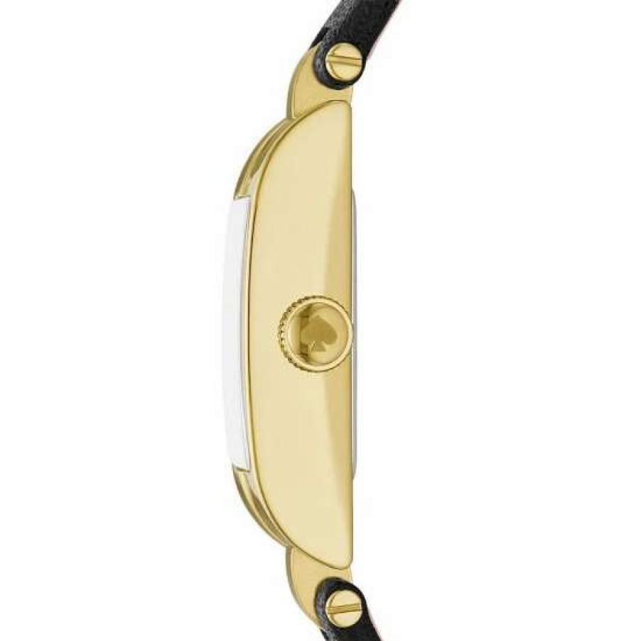 Accessories * | Deals Kate Spade New York Women'S Brookville Three-Hand Leather Strap Watch Black