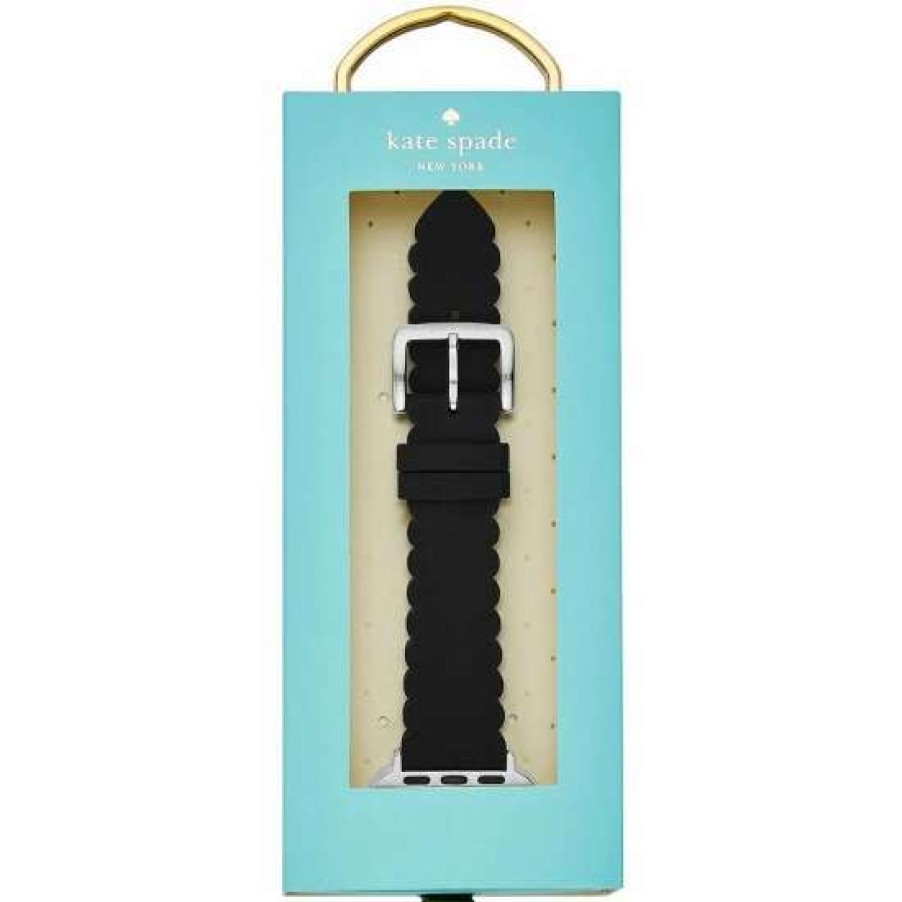 Accessories * | Coupon Kate Spade New York Silicone 38/40 Mm Apple Watch Strap Black