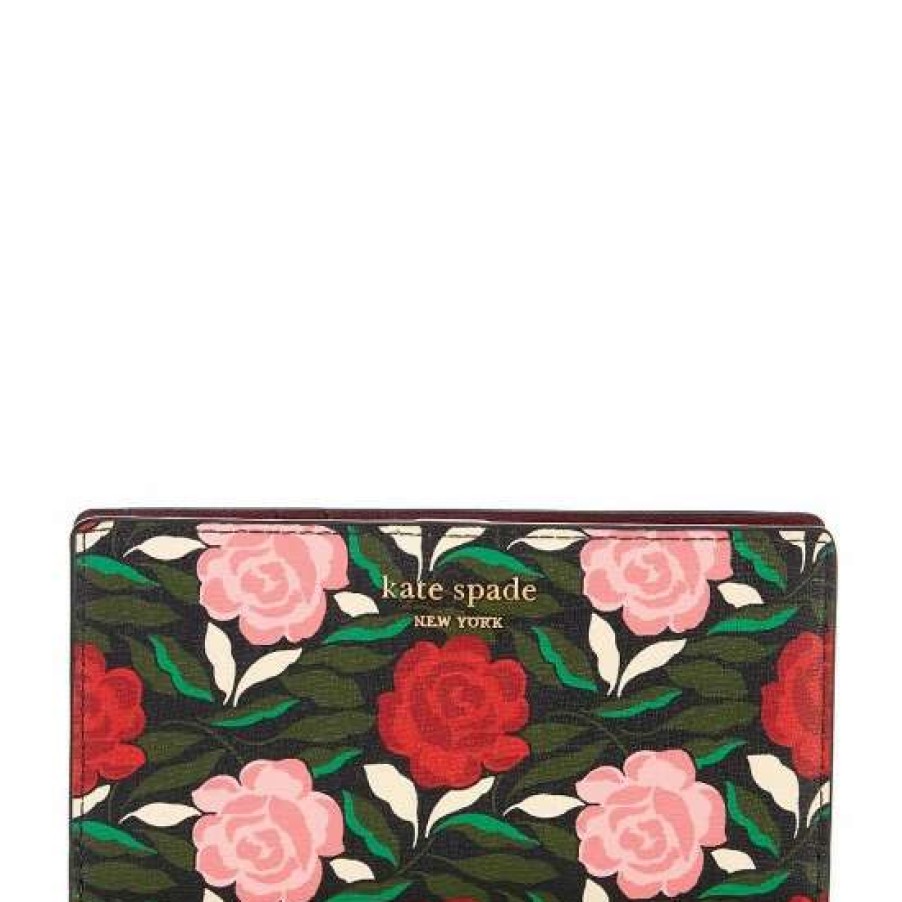 Handbags * | Coupon Kate Spade New York Morgan Rose Garden Slim Bifold Wallet Black Multi