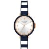 Accessories * | Best Deal Kate Spade New York Women'S Park Row Three-Hand Stripe Silicone Strap Watch Navy