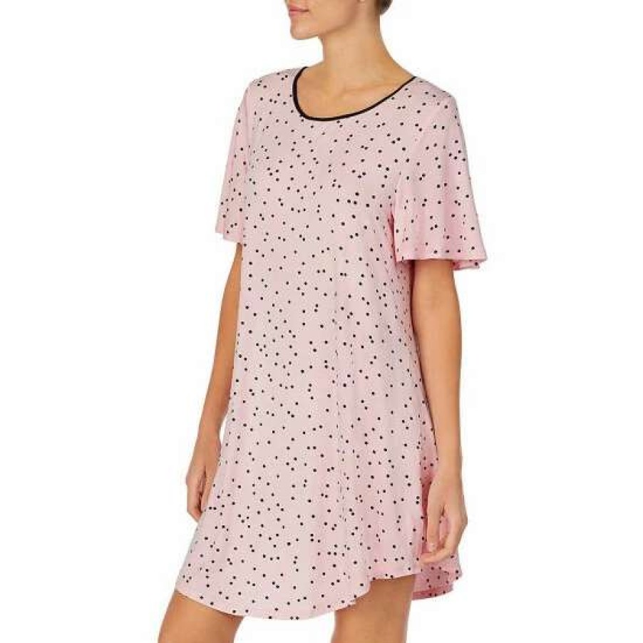 Lingerie * | Outlet Kate Spade New York Dot Print Jersey Knit Nightgown Pink Dot