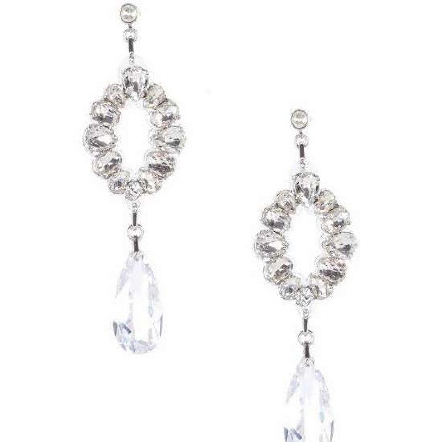 Accessories * | Flash Sale Kate Spade New York Cut Crystal Drop Earrings Clear/Silver