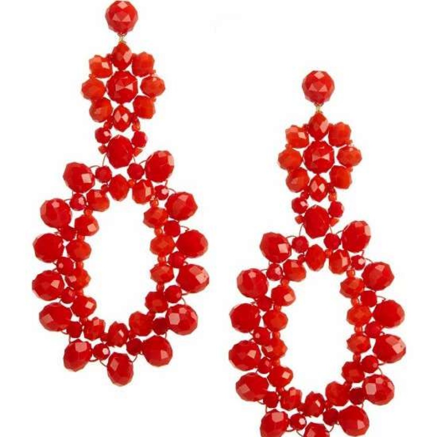 Accessories * | New Kate Spade New York Marguerite Beaded Statement Drop Earrings Coral