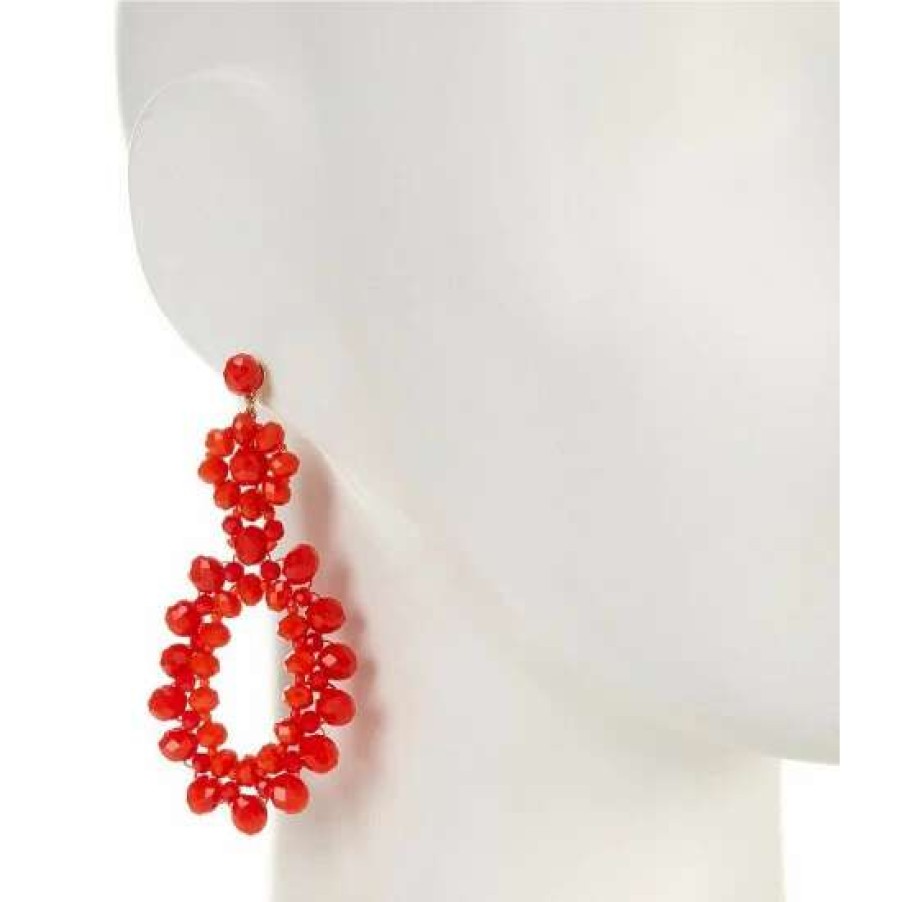 Accessories * | New Kate Spade New York Marguerite Beaded Statement Drop Earrings Coral