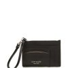 Handbags * | Promo Kate Spade New York Spencer Leather Zippered Card Case Wristlet Black