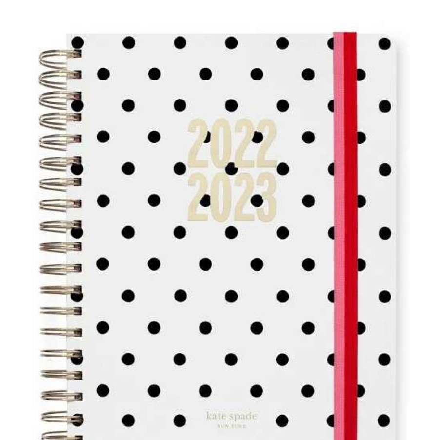 Accessories * | Deals Kate Spade New York Cabana Dot 17-Month Mega Planner Black