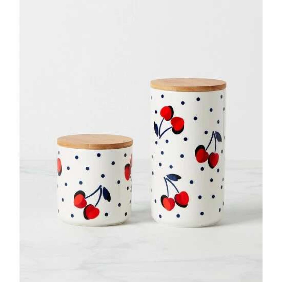 Home * | Promo Kate Spade New York Vintage Cherry Dot Canister 2-Piece Set