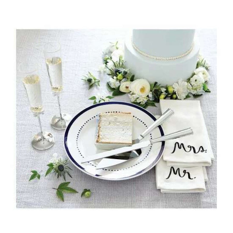 Home * | Promo Kate Spade New York Darling Point #Double;Mr.#Double; And #Double;Mrs.#Double; 2-Piece Champagne Flute Set