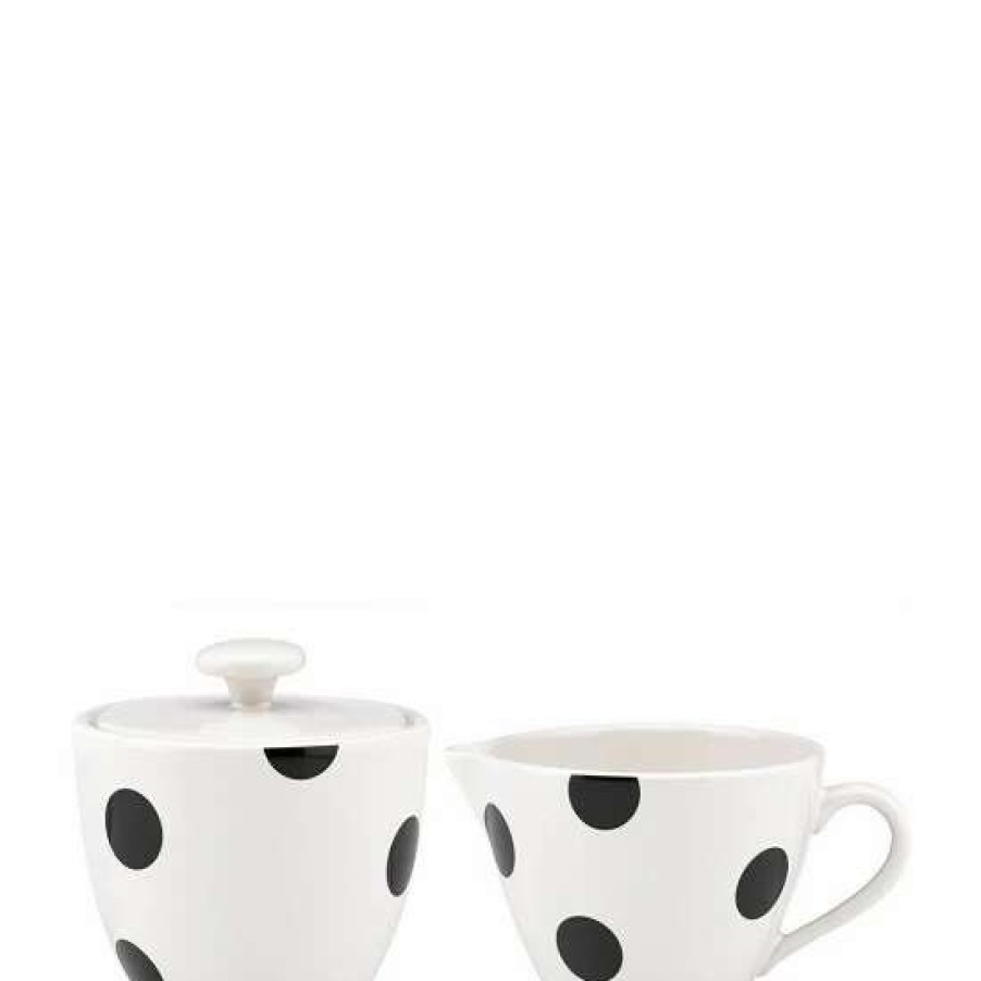 Home * | New Kate Spade New York All In Good Taste Deco Dot Stoneware Sugar & Creamer Set White/Black Dot